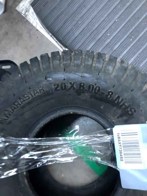 Photo 1 of 
MARASTAR 20808-TO Turf Traction 20x8.00-8 4PR Rear Tire Only for Riding Mowers, Black