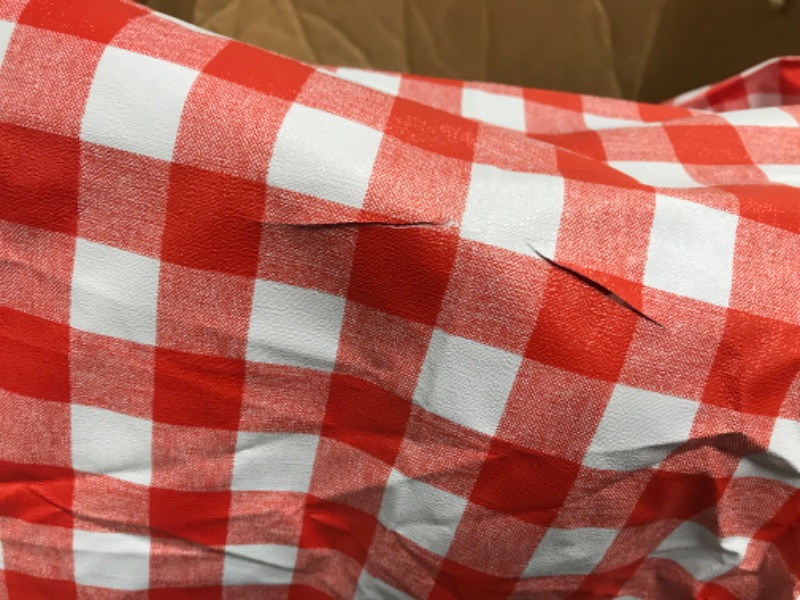 Photo 3 of **HAS A FEW CUTS**
Red and White Checkered Tablecloth Spring Rectangle Buffalo Plaid Gingham Table Cloth - Oblong 60" X 120" Polyester Table Cover Reusable Water Resistant Wipeable for Summer Holiday Kitchen Decorations
