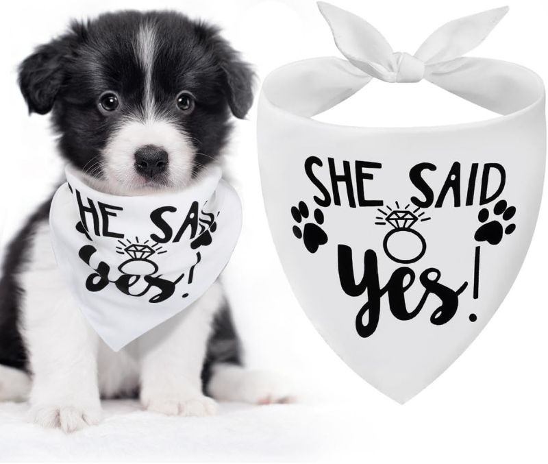 Photo 1 of 
She Said Yes Dog Bandanas,Dog Wedding Bandanas, Dog Engagement Announcement Wedding Photo Prop,Pet Accessories for Dog Lovers Gift