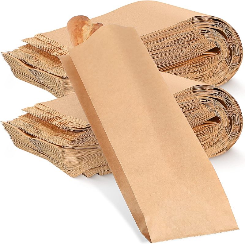 Photo 1 of 150 Pieces Paper Bread Bag Homemade Bread Bags Paper Bread Storage Bags Disposable Long Bread Cookie Packaging for Bakery or Food Baking, 4.5 x 2.5 x 16 Inches (Brown)
