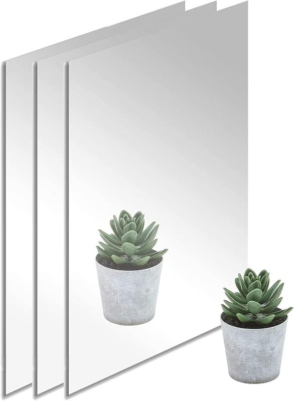 Photo 1 of (3-Pack)12" x 24" Silver Mirrored Acrylic–5/64" Thick;Perfect for Decorative Furniture, Craft Projects, Signs and More;The Unshattered Substitute for Glass Mirror, Safe for Children and Adults
