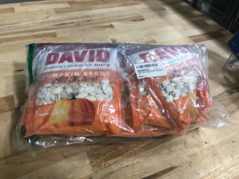 Photo 2 of *2/21/2025* DAVID Seeds Salted and Roasted Pumpkin Seeds, Keto Friendly Snack, 5 OZ Bags, 12 Pack Original 5 Ounce (Pack of 12)