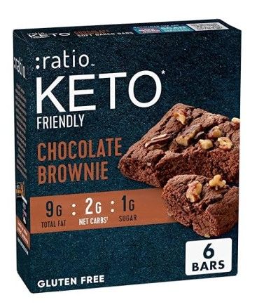 Photo 1 of *11/25/2024* Ratio Soft Baked Bars, Chocolate Brownie, 1g Sugar, Keto Friendly, 5.34 OZ (6 Bars) (Pack of 1) Chocolate Brownie 6 Count (Pack of 1)