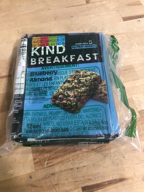 Photo 2 of *1/12/2025* KIND Breakfast, Healthy Snack Bar, Blueberry Almond, Gluten Free Breakfast Bars, 100% Whole Grains, 1.76 OZ Packs (6 Count) Blueberry Almond 2 Count (Pack of 6)