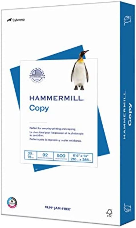 Photo 1 of Hammermill Economy Copy Plus Paper, 20lb, 500 sheets, legal size 