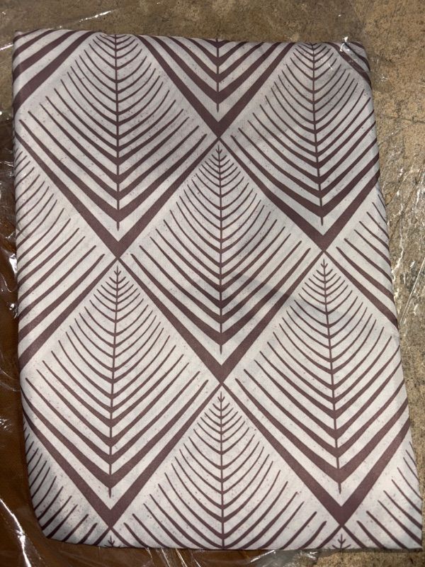 Photo 2 of **SEE NOTES** Neutral Striped Fabric Pattern Shower Curtains Chic Triangle and Geometric Boho Shower Curtain for Bathroom 71 Inches Long, Weighted Hem,Waterproof Bath Accessories - Machine Washable brown white 