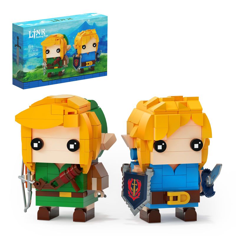 Photo 1 of Link Building Set, Link Action Figures Holding Master Sword and Hylian Shield, Birthday Party Decorations Supplies, Gifts for Fans Kids Adults(334 Pieces)