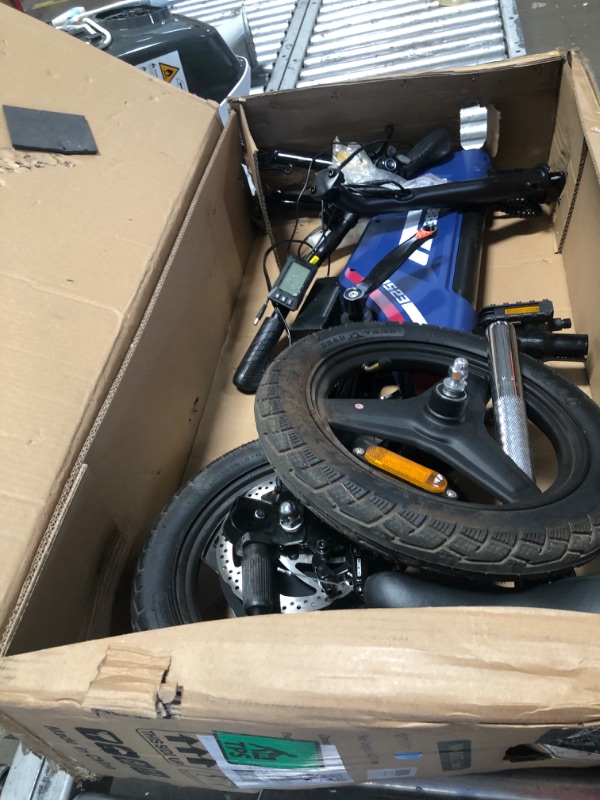 Photo 4 of ***MAJOR DAMAGE - FORKS BENT - SEE COMMENTS***
Urban Go Folding Electric Bike for Adults, 20MPH Max Speed & 25.5 Miles Range(PAS), 500W Peak Motor & Removable Battery, 14" Electric Bicycle with LCD Display, Commuter Ebike for Adults & Teens Blue