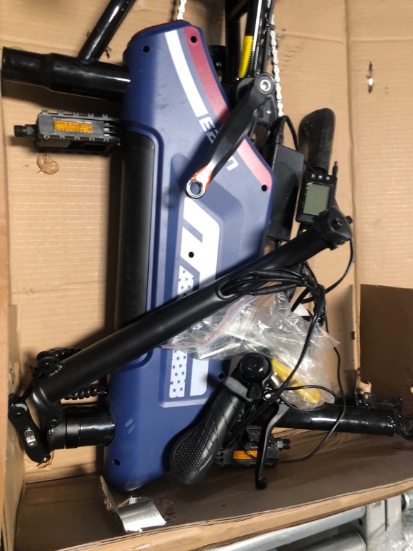 Photo 1 of ***MAJOR DAMAGE - FORKS BENT - SEE COMMENTS***
Urban Go Folding Electric Bike for Adults, 20MPH Max Speed & 25.5 Miles Range(PAS), 500W Peak Motor & Removable Battery, 14" Electric Bicycle with LCD Display, Commuter Ebike for Adults & Teens Blue