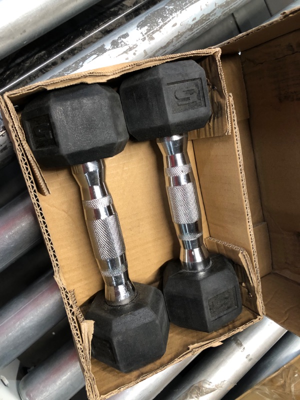 Photo 4 of ***USED - SEE PICTURES***
Hex Dumbbell Sets with Optional Rack for Home Gym, Coated Hand Weights for Strength Training, Workouts 5LB SET 
