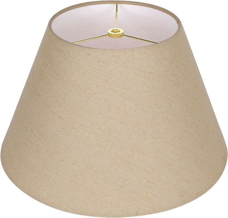 Photo 1 of ALUCSET Lamp Shades, Replacement Lampshades for Table Lamps, Barrel Lamp Shade 7x13x7.8inch, Natural Linen Lampshade, Hand Crafted Lamp Cover, Beige
