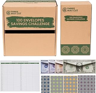 Photo 1 of 100 Envelopes Money Saving Challenge - Save 5050 Dollars In 100 Days Minimalistic Kit, 100 Cash Envelopes & Organizer Box Set, Trendy Tiktok & Youtube 5050 Bucks Savings Challenge, Fun Gift Ideas
