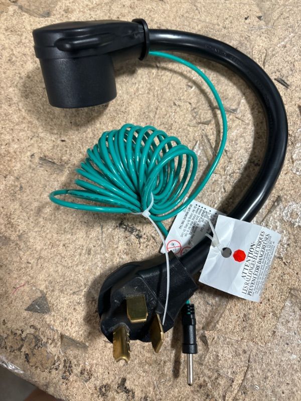 Photo 2 of 4 Prong to 3 Prong Dryer Plug Adapter Cord with External Green Ground Wire, NEMA 10-30P to 14-30R Dryer Adapter, STW 10AWG, Fits Most Dryer Outlets Installed in Homes
