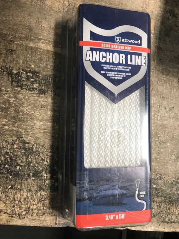 Photo 1 of (READ FULL POST) Attwood 11723-7 3/8 X 50' Solid Braided Multi filament Polypropylene Anchor Lin
