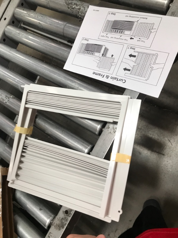 Photo 1 of Window Air Conditioner Side Panels with Frame,Window AC Accordion Filler Curtain Kit,Adjustable Insulation Panels for Window AC Seal Replacement Screen (5,000 BTU) 5000BTU