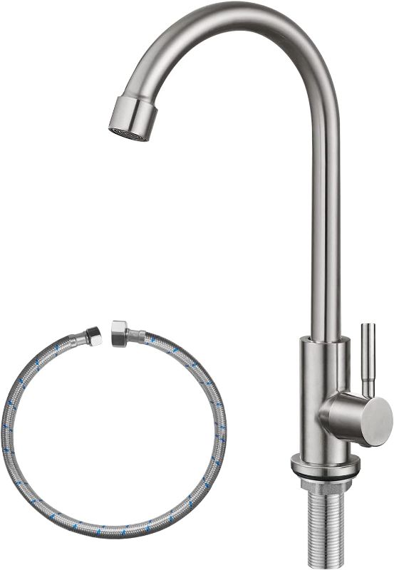 Photo 1 of (READ FULL POST) Cold Water Only Faucet SUS304 Stainless Steel Faucet for Kitchen Sink
