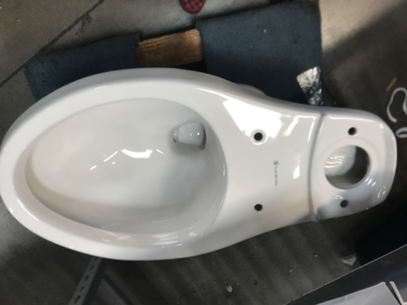 Photo 2 of **MISSING TANK** 12 inch Rough In Two-Piece 1.1 GPF/1.6 GPF Dual Flush Elongated Toilet in White Seat Included
