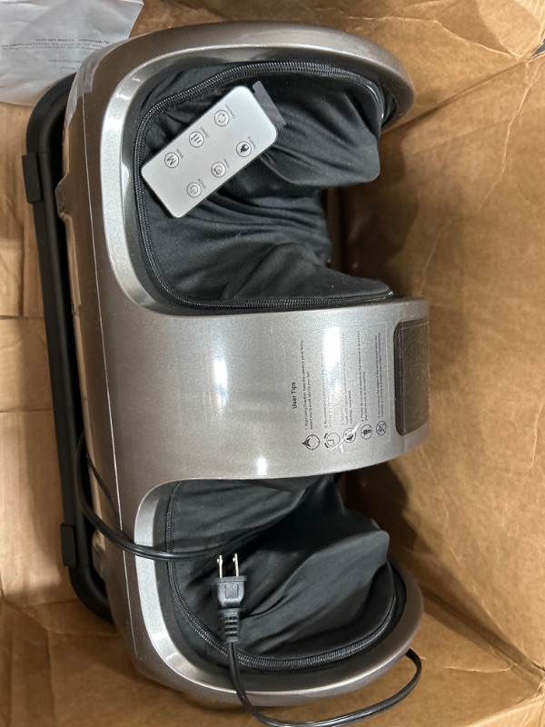 Photo 1 of  Foot Massager Machine with Heat & Remote, Single Hand Handle, 3-Heating for Circulation and Pain Relief, Deep Kneading Rolling for Calf-Leg-Arm Relaxation, Plantar Fasciitis, Neuropathy