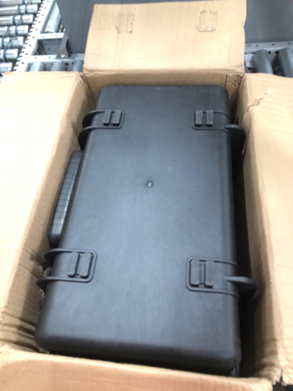 Photo 1 of **ONLY THE ONE ON THE LEFT**  Monoprice Weatherproof/Shockproof Hard Case - Black & Weatherproof/Shockproof Hard Case - Black IP67 Level dust and Water Protection up to 1 Meter Depth with Customizable Foam, 12%22 x 10%22 x 6%22 Black 20.3 Liter Hard Case