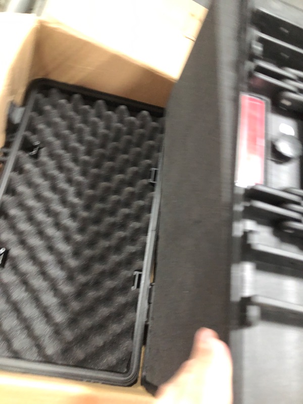 Photo 1 of **ONLY THE ONE ON THE LEFT**  Monoprice Weatherproof/Shockproof Hard Case - Black & Weatherproof/Shockproof Hard Case - Black IP67 Level dust and Water Protection up to 1 Meter Depth with Customizable Foam, 12%22 x 10%22 x 6%22 Black 20.3 Liter Hard Case