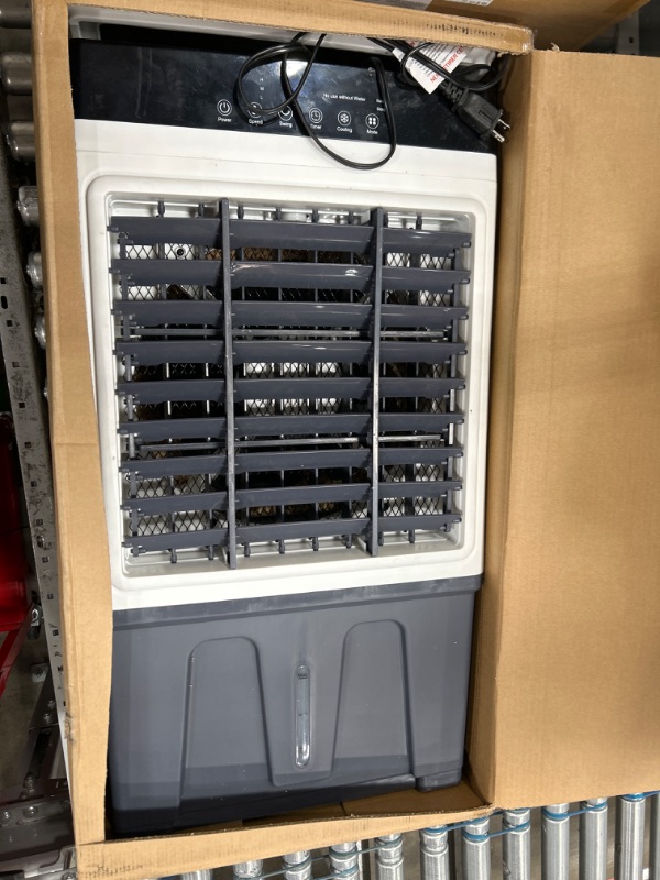 Photo 2 of ***USED AND DIRTY - MISSING REMOTE AND ICE PACKS - POWERS ON - UNABLE TO TEST FURTHER***
Evaporative Air Cooler, 3500CFM 3-in-1 Swamp Cooler with 7.5Gal Water Tank, 120° Oscillation, 3 Speeds 3 Modes, 4 Ice Packs, 12H Timer, Remote, Portable Air Condition