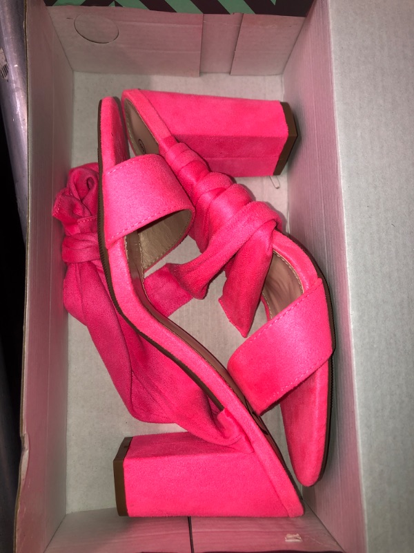 Photo 2 of (READ FULL POST) Trary Pink Purple Nude Red Black Heels for Women, Lace Up Chunky Heels for Women, Strappy Heels for Women Sandals, High Platform Stripper Heels, Comfortable Wide Width Tie Up Heels 3 Inch Open Toe 8 Pink