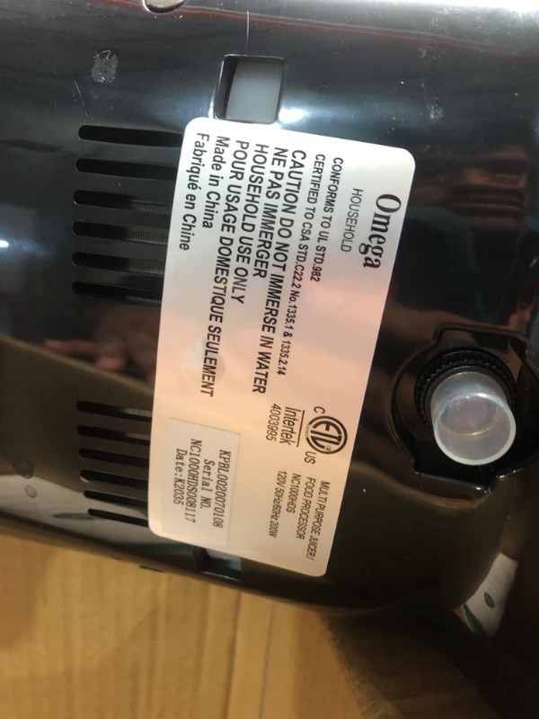 Photo 7 of **MINOR DAMAGE JUICER ATTACHMENT CHIPPED UNKNOWN IF FUNCTIONAL**
Omega Juicer NC1000HDS Juice Extractor and Nutrition System Slow Masticating BPA-FREE with Quiet Motor and Reverse Easy to Clean, 200-Watt, Silver