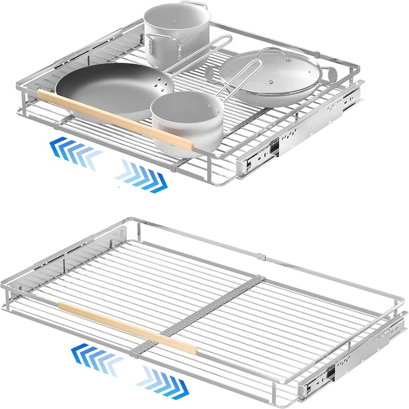 Photo 1 of 2Pack Pull Out Cabinet Organizer, 17.1~28"W x 22.5"D Expandable Pull Out Shelves for Kitchen Cabinets, Heavy Duty Slide Out Pantry Shelves Sliding Shelf for Home Kitchen,Under Sink,Bathroom,Wardrobe