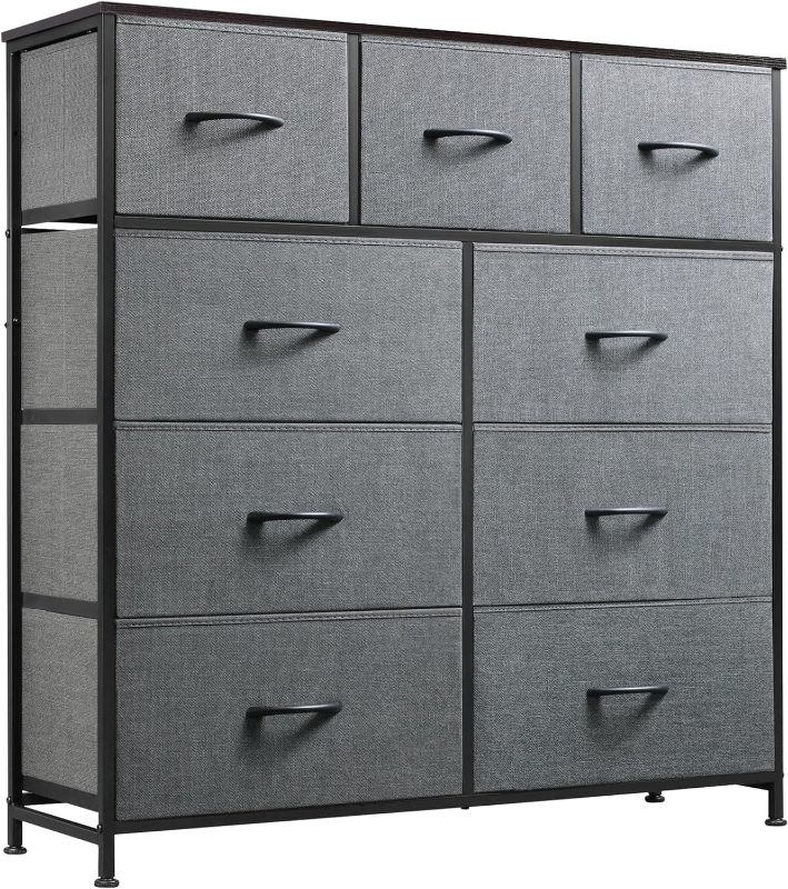 Photo 1 of 
WLIVE 9-Drawer Dresser, Fabric Storage Tower for Bedroom, Hallway, Entryway, Closet, Tall Chest Organizer Unit with Fabric Bins, Steel Frame, Wood Top, Easy...
Color:A-dark Grey
Style:Modern