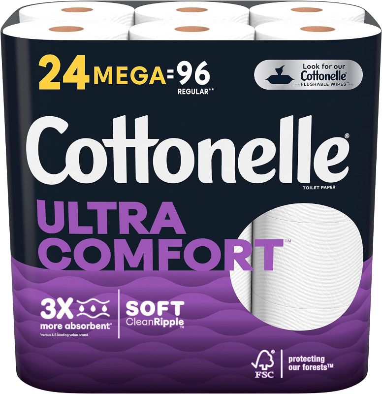 Photo 1 of 
Cottonelle® UltraComfort Toilet Tissue, 3" x 3-7/8", White, 268 Sheets Per Roll, 4 Pack Of 6 Rolls