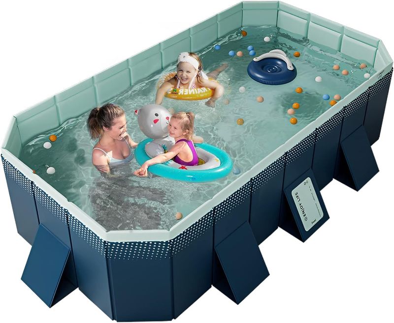 Photo 1 of 
Foldable Pool, Non-Inflatable Kids' and Adults' Outdoor Swimming Pool, Hard Plastic Shell Portable Pool, Kid Pool for Backyard Dog Pools (83" x...
Color:Blue
Size:S : 83" x 55" x 21"