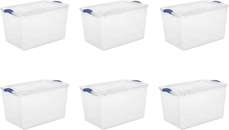 Photo 1 of 
Sterilite 66 Quart Latch Box- Blue Eclipse, Set of 6
