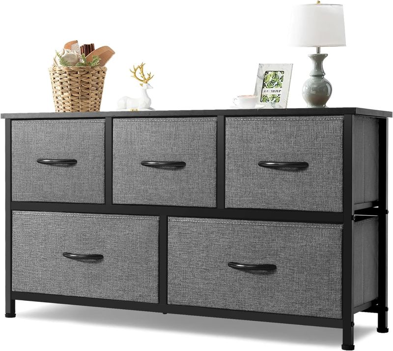 Photo 1 of 
AZL1 Life Concept Extra Wide Dresser Storage Tower with Sturdy Steel Frame, 5 Drawers of Easy-Pull Fabric Bins, Organizer Unit for Bedroom, Hallway,...
Size:5-Drawers
Color:Green/Grey/Black