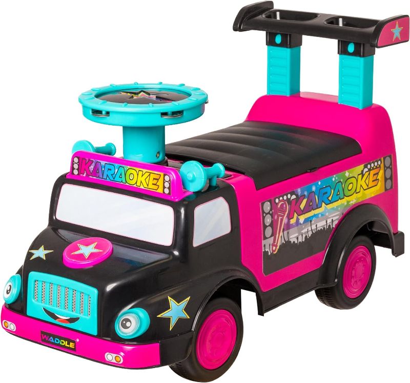 Photo 1 of 
WADDLE Toddler Ride On Toy - Push Car, Interactive Musical Toys for Toddlers 1-3 with Microphone, Keyboard & Drumsticks, Toddler Activities, Foot to...
Color:Karaoke Party Bus