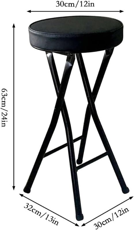 Photo 1 of 
Photo for Reference Only***SOYDAN Padded Folding Stool for Adult, Heavy Duty Folding Bar Stool, Round Stool with 125KG/275Lbs Capacity, Metal Steel Frame(Color : Black, Size : 24in)...
Size:1Pc