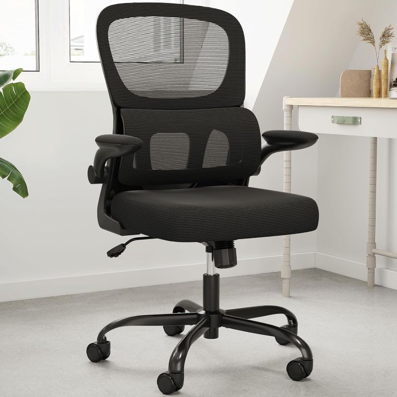 Photo 1 of 
Soohow Ergonomic Home Office Chair, Mesh Desk Chair with Lumbar Support, Comfy Computer Desk Chair with Flip Armrest Rolling Wheels, Black.
Color:Black
Style:Normal
