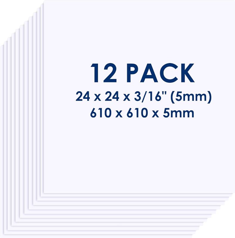 Photo 1 of 
Foam Board 24 x 24 x 3/16" (5mm) - 12 Pack - White Poster Board, Acid Free, Double Sided, Rigid, Sign Board Foamboard for Mounting, Crafts, Paintings...
Size:24x24" White 12 Pack
