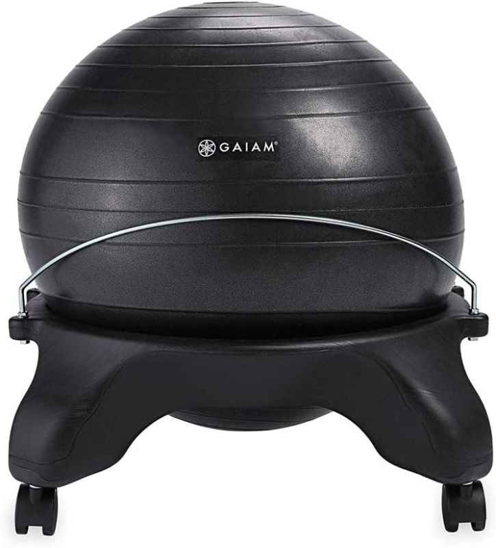 Photo 1 of 
Gaiam Classic Backless Balance Ball Chair – Exercise Stability Yoga Ball Premium Ergonomic Chair for Home and Office Desk with Air Pump, Exercise Guide and...
Color:Charcoal
