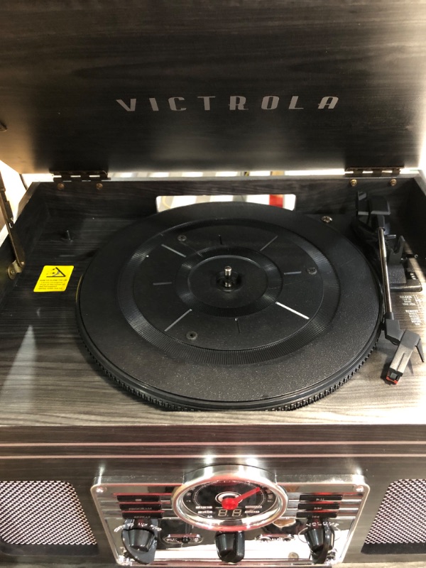 Photo 3 of (used)(vinyl doe snot work)Victrola Nostalgic 6-in-1 Bluetooth Record Player & Multimedia Center with Built-in Speakers 