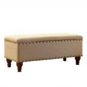 Photo 1 of **read notes** HomePop Large Storage Bench with Nailhead Trim Multiple Colors