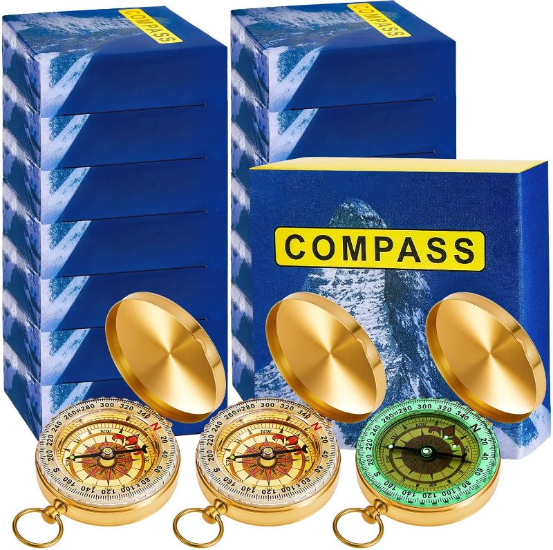 Photo 1 of 
Dunzy Camping Survival Compass Kids Compass Glow in The Dark Metal Pocket Compass for Kids Hiking Compass Military Navigation Tool for Hiking Hunting...
Number of Items:12