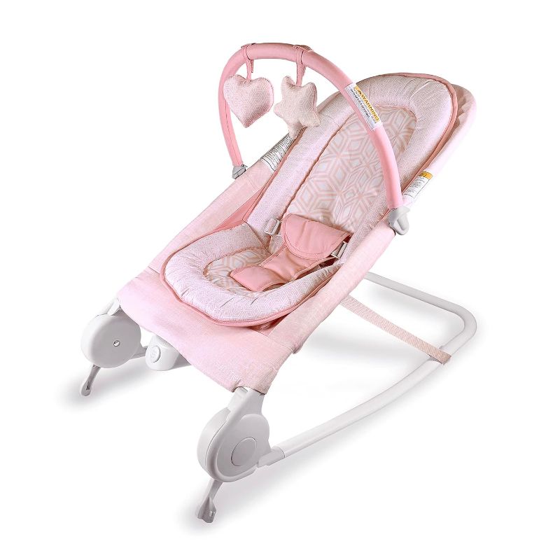 Photo 1 of 
Summer Infant 2-in-1 Bouncer & Rocker Duo (Pink) Convenient and Portable Rocker and Bouncer for Babies Includes Soft Toys and Soothing Vibrations
Color:Pink
