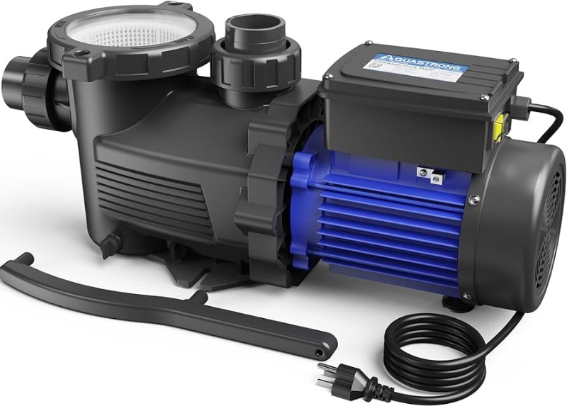 Photo 1 of AQUASTRONG 2 HP In/Above Ground Dual Speed Pool Pump, 5186GPH, 115V, High Flow, Powerful Self Priming Swimming Pool Pump with Filter Basket for Swimming Pool