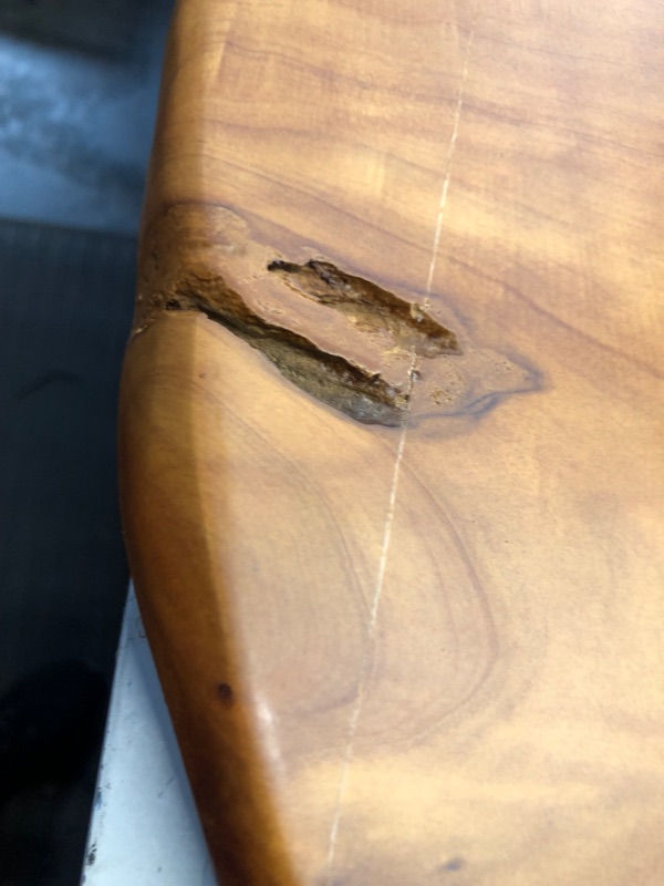 Photo 6 of ***DAMAGED - SCRATCHED - PICTURES - LIKELY MISSING PARTS***
27.5 Inch Live Edge Side Table, Wood Freeform Small End Table with Waterproof Surface, Rustic Accent Table Unique for Living Room, Bedroom, Home
