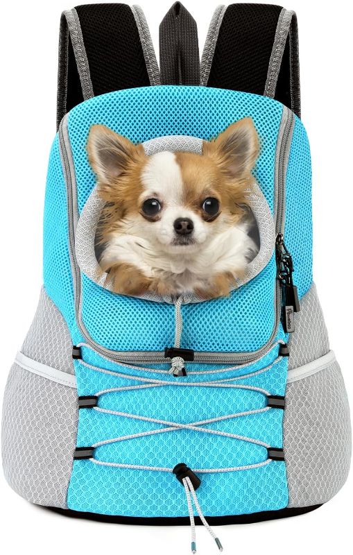 Photo 1 of 
Pawaboo Pet Dog Carrier Backpack, Puppy Dog Travel Front Carrier for Small Medium Dogs Cats, Adjustable Breathable Dog Carrying Backpack with Safety Strips...
Size:Medium-Up to 10lbs
Color:Light Blue