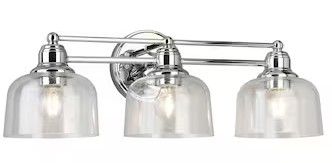 Photo 1 of allen + roth Eden 23-in 3-Light Chrome Modern/Contemporary Vanity Light Collection