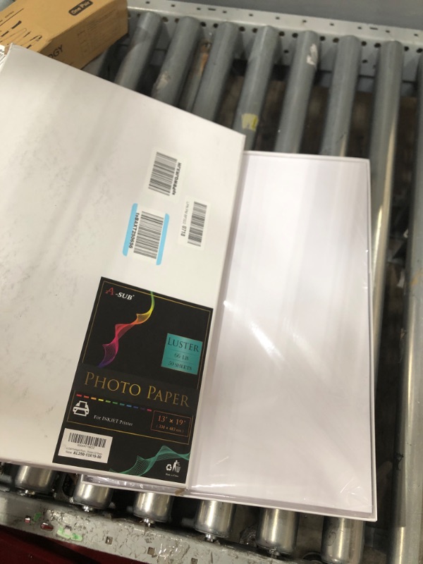 Photo 1 of A-SUB Premium Photo Paper Luster 13x19 Inch 66lb for Inkjet Printers 50 Sheets, Single Sided 13"x19"