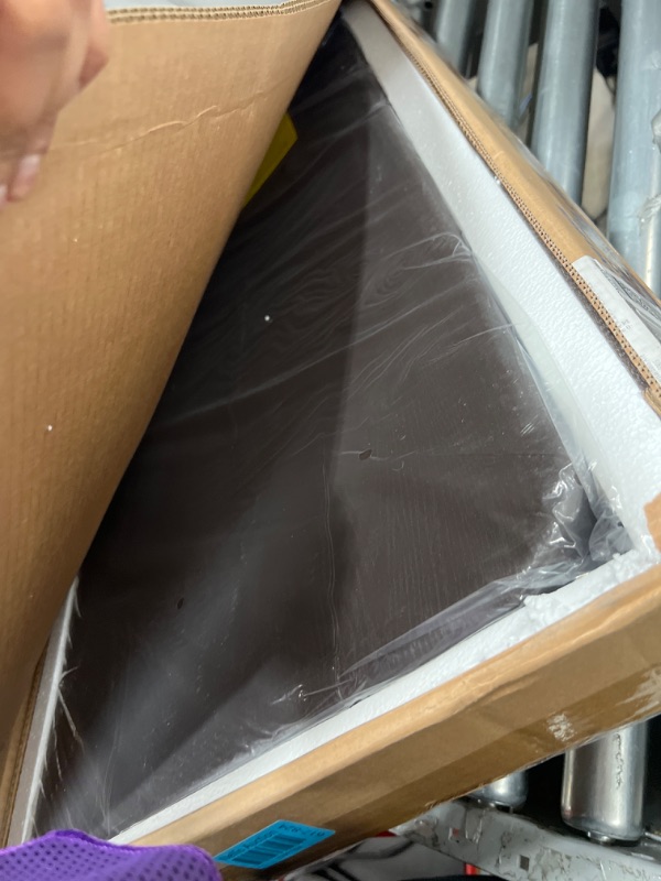 Photo 1 of 34" Folding Table, Portable Square Folding Card Table with Collapsible Legs & Carrying Handle, Plastic Tables for Camping,Picnic, Office, Party, Brown