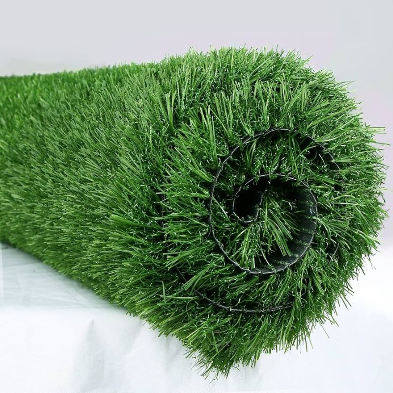 Photo 1 of Artificial Grass Rug 2.6ftx3.3ft Synthetic Turf Mat with Drainage Holes for Indoor Outdoor Pets Dogs Garden Lawn Landscape Patio 0.4inch Grass Height
