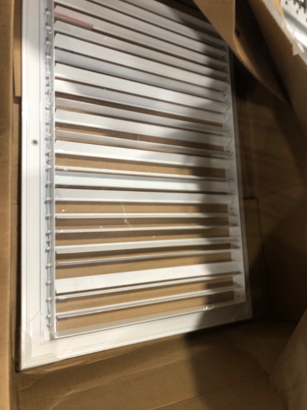 Photo 2 of 12"w X 20"h Steel Return Air Grilles - Sidewall and Ceiling - HVAC Duct Cover - White [Outer Dimensions: 13.75"w X 21.75"h]